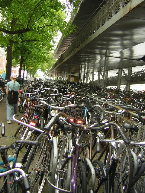 Amsterdam - the bike park! - 3 storeys of bikes like this!
